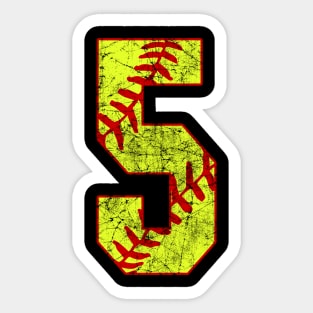 Fastpitch Softball Number 5 #5 Softball Shirt Jersey Uniform Favorite Player Biggest Fan Sticker